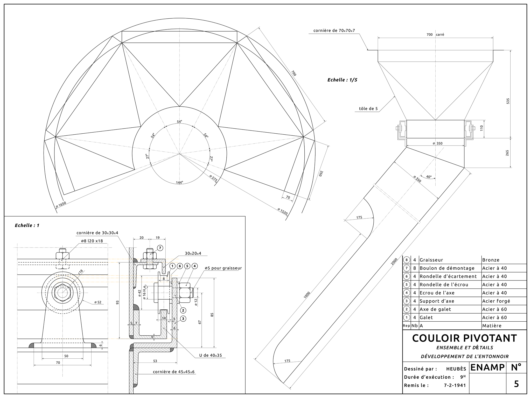 Couloir pivotant - Ensemble et détails