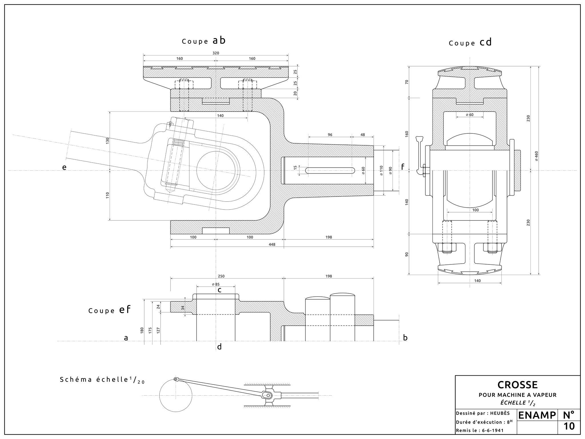 Crosse pour machine à vapeur