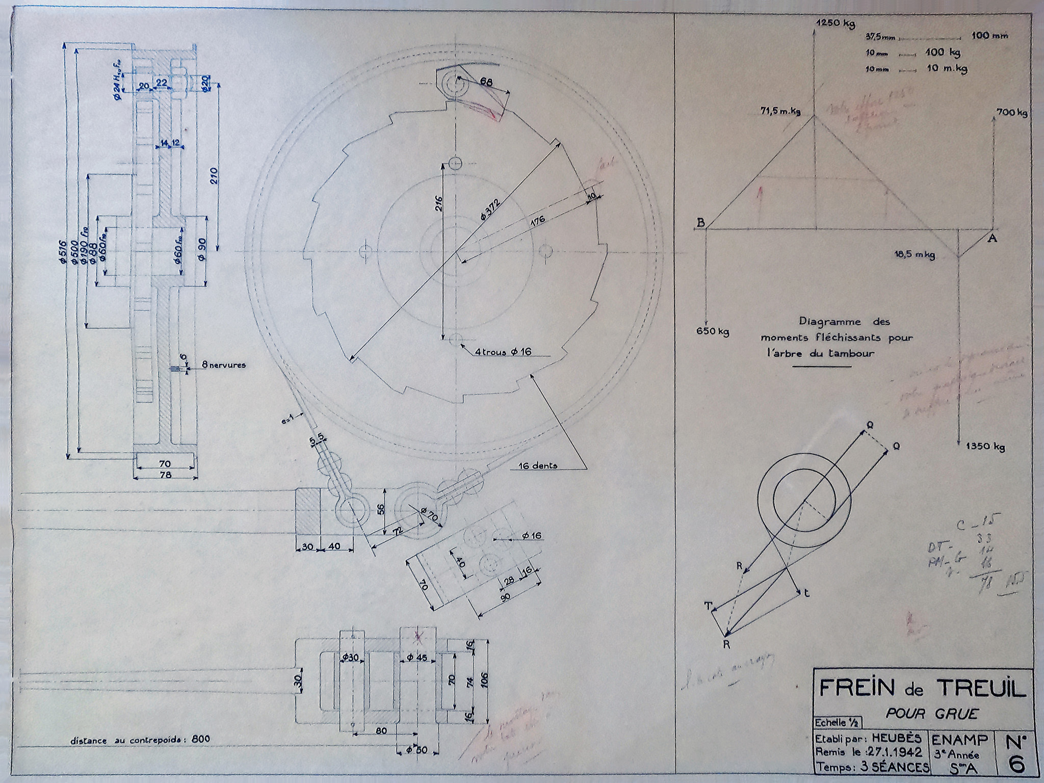 Frein de treuil pour grue