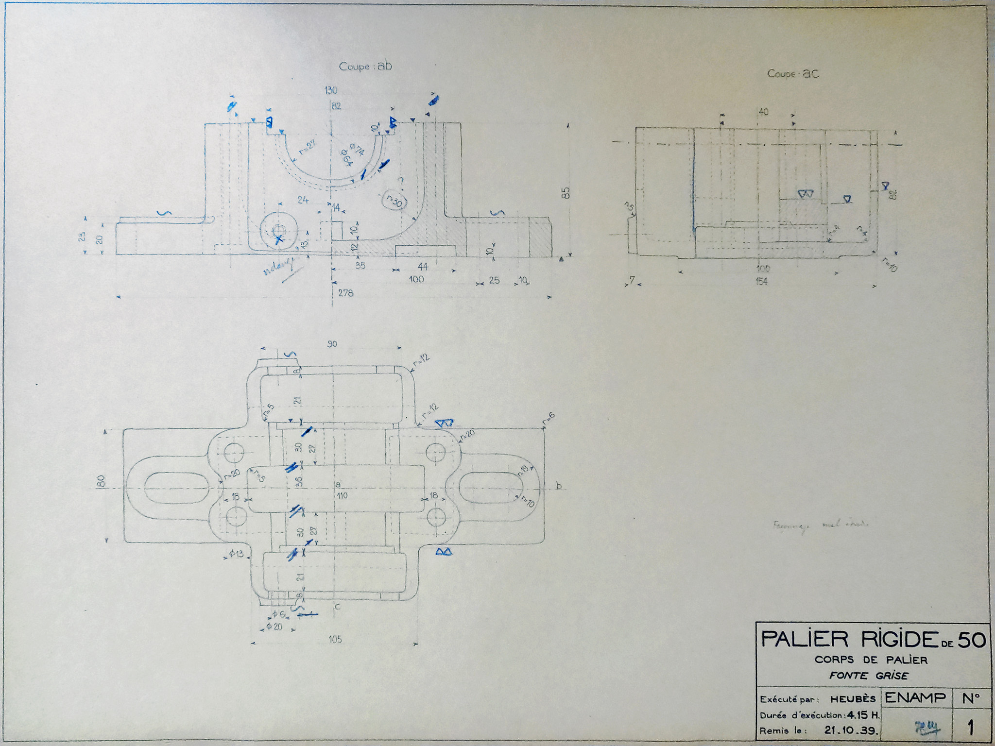 Palier rigide de 50 - Corps de palier