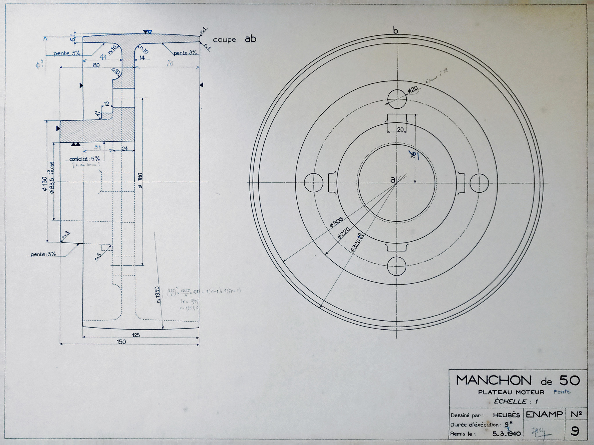 Manchon de 50 - Plateau moteur