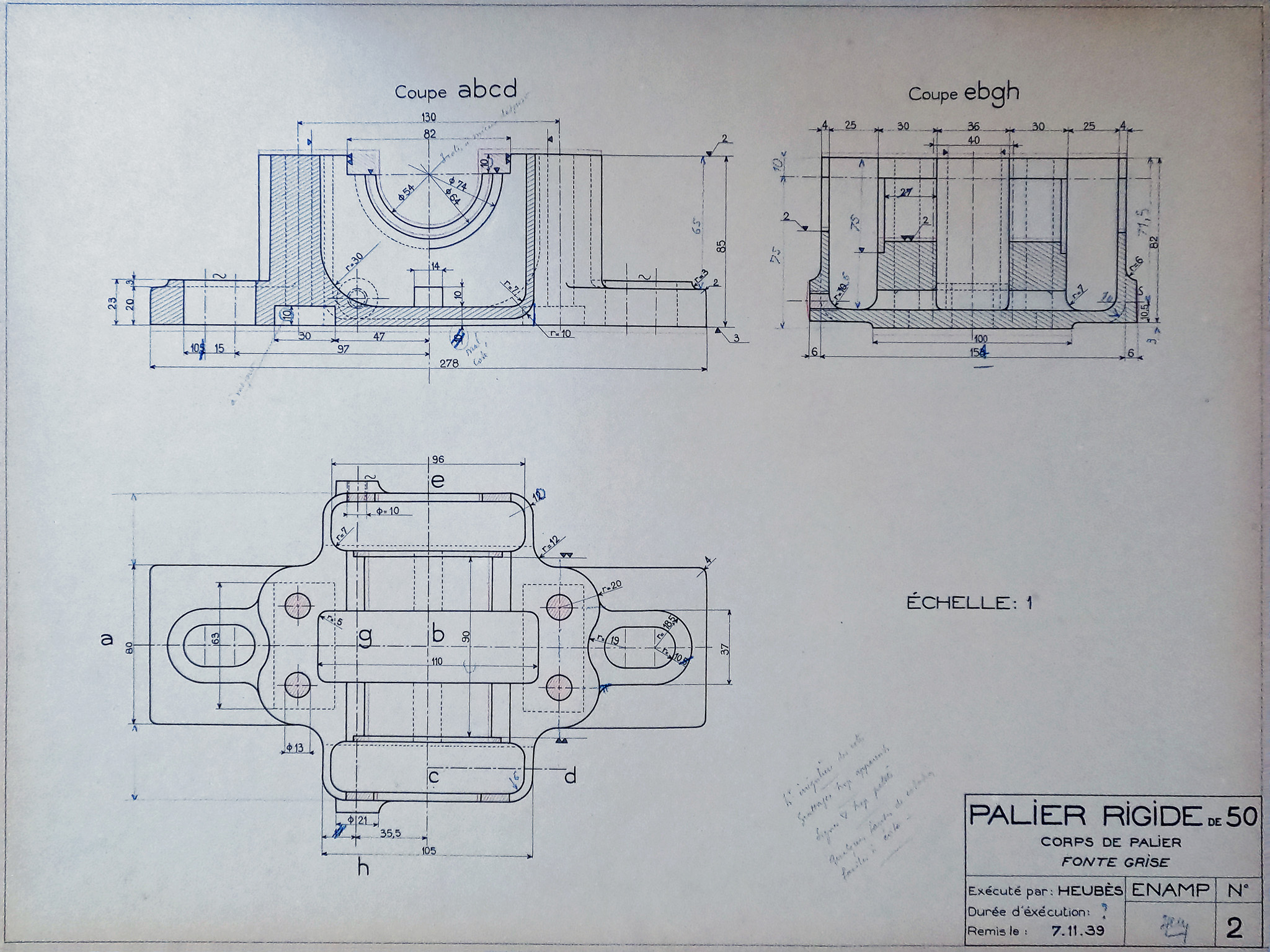Palier rigide de 50 - Corps de palier